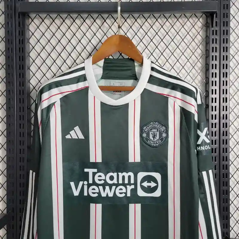Camiseta Clásica Manchester United FC Visitante Manga Larga 2023-24