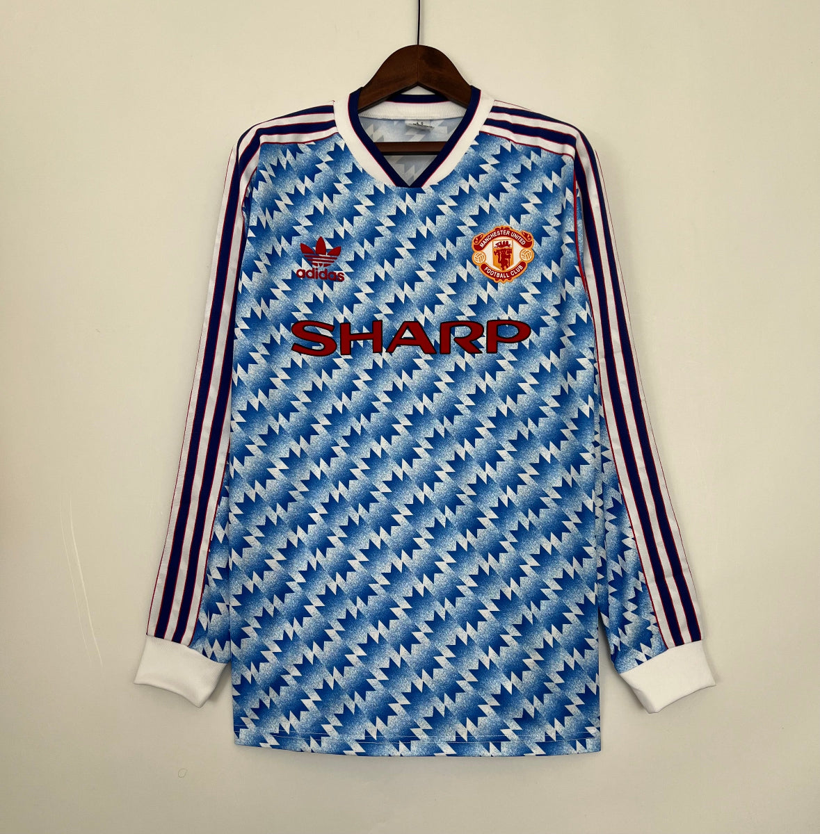 Camiseta Clásica Manchester United FC Visitante Manga Larga 1990-92