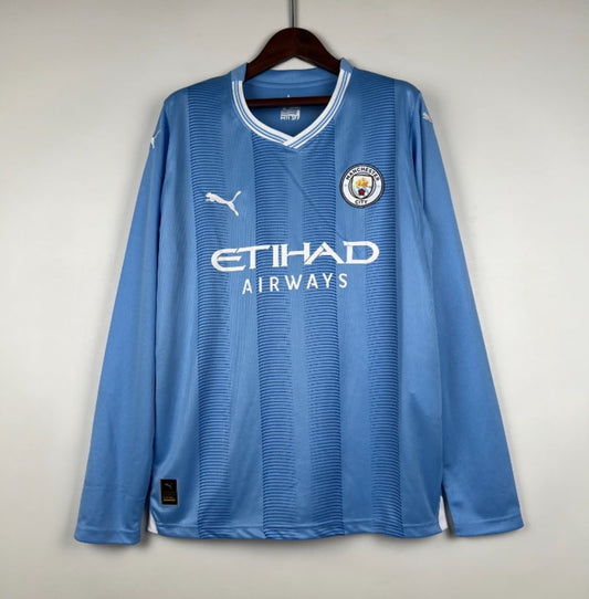 Camiseta Clásica Manchester City FC Manga Larga 2023-24