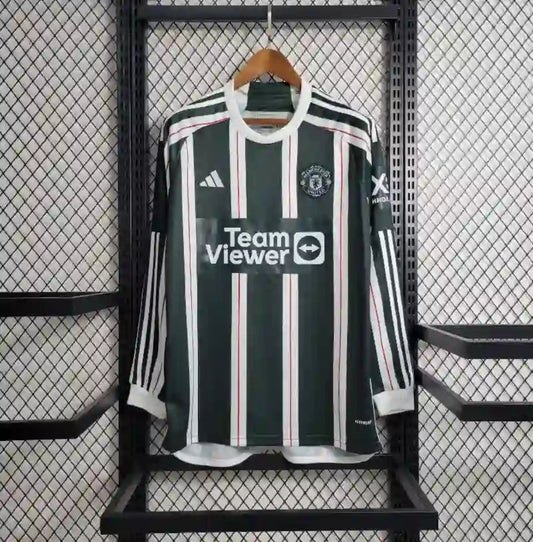 Camiseta Clásica Manchester United FC Visitante Manga Larga 2023-24