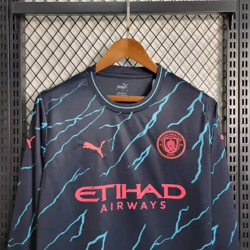 Camiseta Clásica Manchester City FC Visitante (3ª) Manga Larga 2023-24