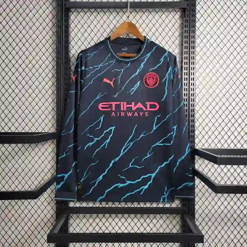 Camiseta Clásica Manchester City FC Visitante (3ª) Manga Larga 2023-24