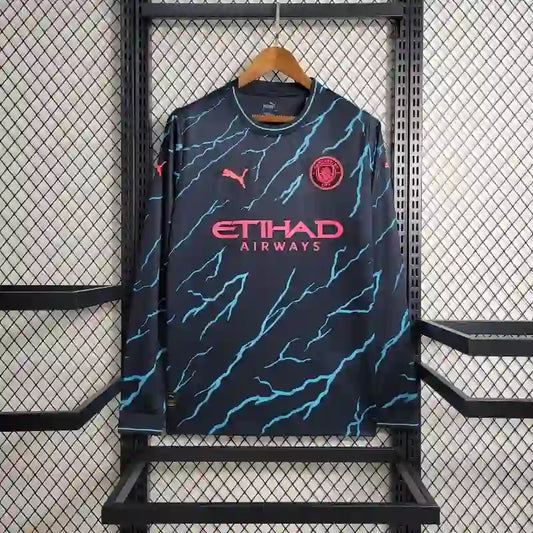 Camiseta Clásica Manchester City FC Visitante (3ª) Manga Larga 2023-24