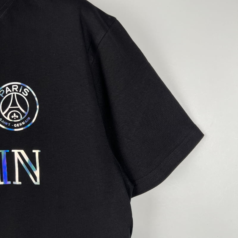 Camiseta Clásica PSG FC Entrenamiento Balmain Negra 2023-24