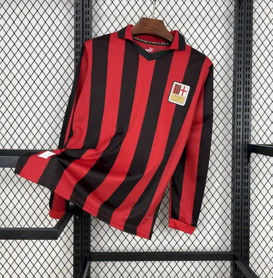 Camiseta Clásica AC Milán 125 Aniversario Manga Larga 2024-25