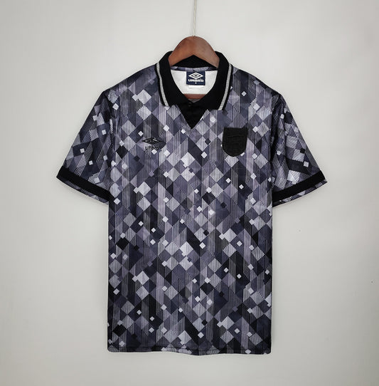 Camiseta Clásica Inglaterra Visitante Negra 1990
