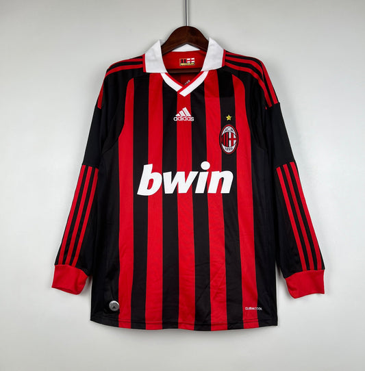 Camiseta Clásica AC Milán Manga Larga 2009-10