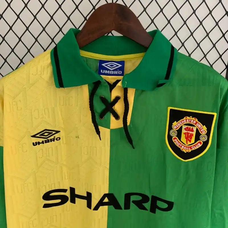 Camiseta Clásica Manchester United FC Visitante Manga Larga 1992-94