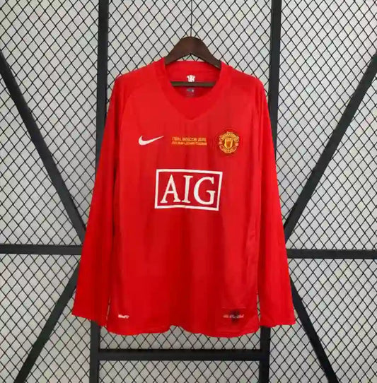 Camiseta Clásica Manchester United FC Manga Larga 2007-08