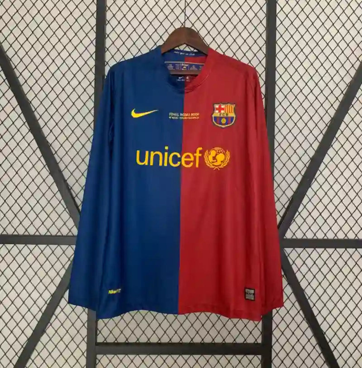 Camiseta Clásica FC Barcelona Manga Larga Champions League 2008-09