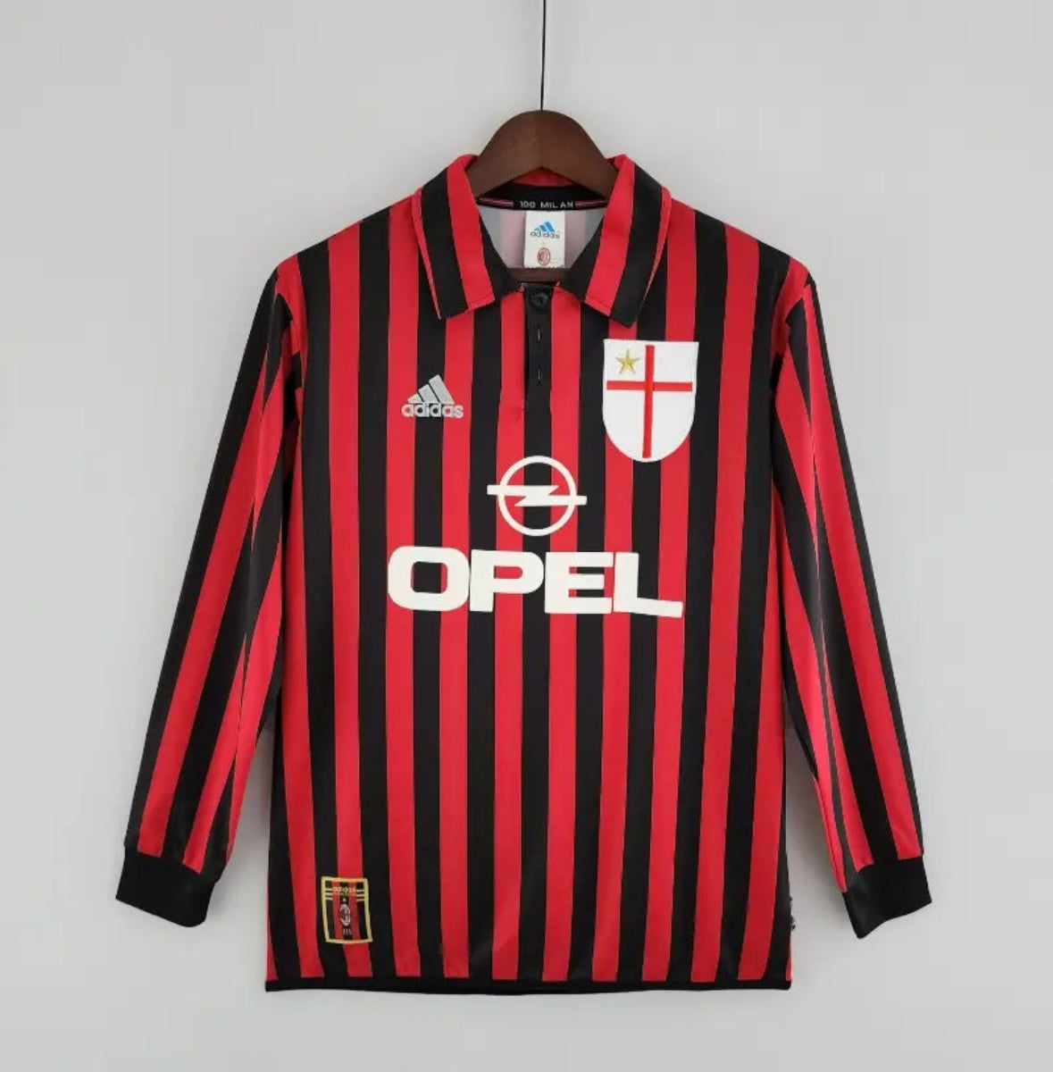 Camiseta Clásica AC Milán Manga Larga 1999-00
