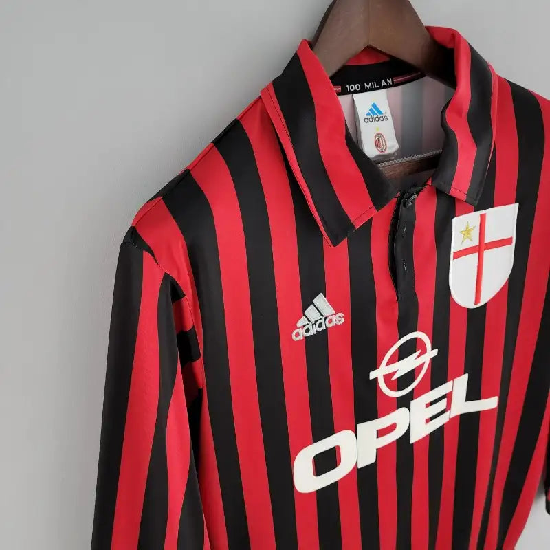 Camiseta Clásica AC Milán Manga Larga 1999-00