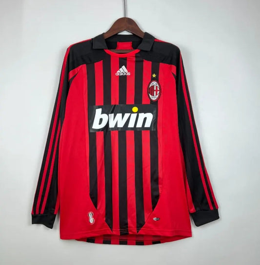 Camiseta Clásica AC Milán Manga Larga 2007-08