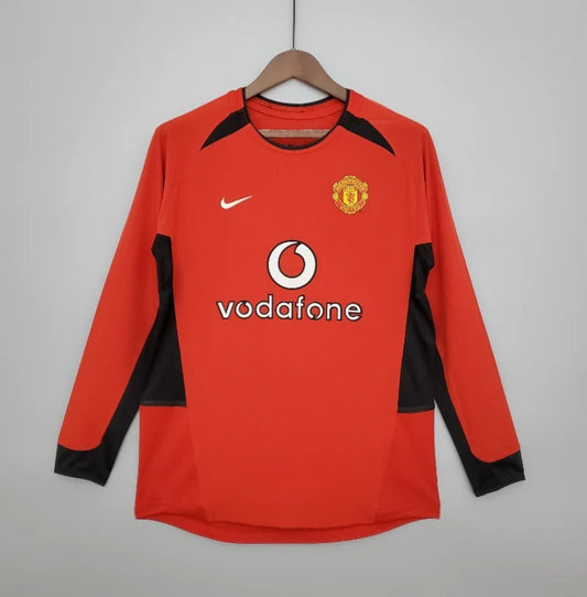 Camiseta Clásica Manchester United FC Manga Larga 2002-04