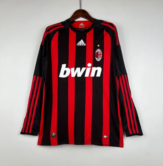 Camiseta Clásica AC Milán Manga Larga 2008-09