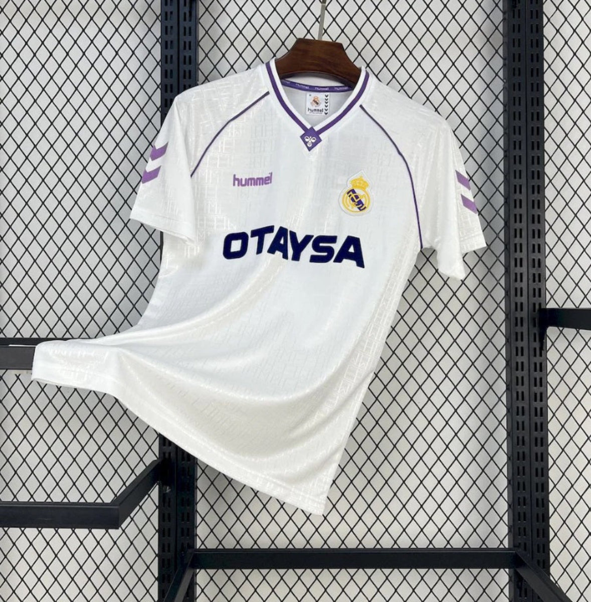 Hummel Real Madrid réplique Chemise Maison Vintage 1990/91 - Adulte Taille L (42 Hummel Real Madrid réplique Chemise Maison Vintage 1990/91 - Adulte Taille L (42
